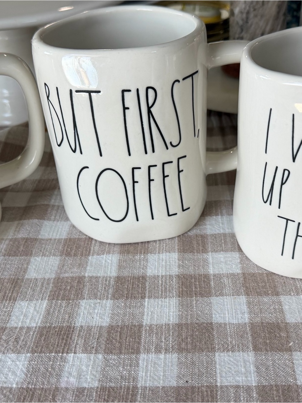 White 'But First, Coffee' Ceramic Mug